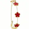 Joyería de Acero de Titanio para Mujer Pulsera de Trébol de Cuatro Hojas Flor Multicolor Forma de Nácar Versátil para el Trabajo Moda Temperamento Adorno de Mano Disponible al por Mayor