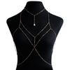 Joyería Transfronteriza Europea y Americana Moda Sentido de Alta Gama Colgante de Perla Imitación Cadena de Pecho Cadena de Cuerpo Femenina Sexy Chica Picante Cadena de Cuerpo