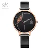 SHENGKE SHENGKE SK0091 Moda Outono Criativo Pulseira de Malha Relógio Feminino Simples Relógio Feminino