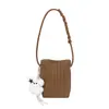 2026 Bolso Cruzado Nuevo, Bolso Cubo Vintage Simple Tejido con Cierre de Cordón, Bolso de Hombro Versátil de Diseño de Nicho