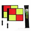 Banderas de banda de fútbol de cuatro cuadrículas rojas, amarillas y verdes, directo de fábrica, 47x34 cm con bolsa de almacenamiento, personalizables con LOGOTIPO