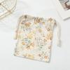 Bolsa de almacenamiento tipo corsé con cordón INS, muselina estampada de crepé de algodón puro, bolsa de almacenamiento para ambiente de bebé, bolsa colgante para carrito