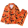 Conjuntos de Pijama de Manga Larga para Mujer, Seleccionados Cuidadosamente, Estilo Europeo y Americano, para Primavera y Otoño, Ropa de Casa Casual con Cuello, Corte Holgado, Venta al por Mayor