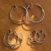 Aretes de Aro Doble de Metal para Mujer, Lujo Accesible, Elegantes de Gama Alta, Aretes Grandes, Aretes de Aro Lisos, Broches de Clip para Orejas de Disco Bobina de Mosquitos