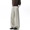 Estilo Nuevo de Otoño Diseño de Patchwork Semicircular Versátil Holgado Pantalones de Chándal de Pierna Ancha con Caída Versátil de Calle Pantalones de Pierna Recta Modernos
