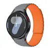 Adequado para Pulseira Samsung Watch Galaxy Watch7 Samsung 4/5/6/Fe Três Contas Cotovelo Silicone Magnético Pulseira de Relógio
