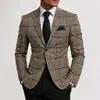 Nueva Chaqueta de Traje a Cuadros de Fila Única con Dos Botones de Comercio Exterior Transfronterizo para Hombre, Parte Superior de Traje Casual Ajustada para Hombre