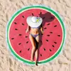 Toalha de Praia Redonda de Microfibra Estampada Transfronteiriça com Franjas, Proteção Solar à Beira-Mar, Toalha de Banho de Secagem Rápida, Toalha Esportiva para Adulto