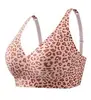 Sujetador sexy de tiras de gel con estampado de leopardo transfronterizo, push-up, moldeador, absorbente de impactos, soporte suave, reductor de laterales, sujetador fino