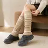 Polainas retro cinza Fair Isle com pernas empilhadas para mulheres, espessadas e quentes para outono e inverno, adequadas para combinar com botas de neve, polainas estilo universitário