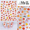 Estilo Ins Pegatinas para Uñas 5D en Relieve Caricatura Graffiti Flores Estéreo Moño Estilo Francés Pegatinas Navideñas para Uñas