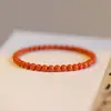 Pulsera de Ágata Roja del Sur Natural para Cumpleaños de Mujer Año Xiaomi Cuentas Pulsera de Ágata de Círculo Único Rojo del Sur para Novia Regalo de Vacaciones