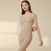 Ropa interior térmica de lana y seda engrosada con almohadilla en el pecho, top, camiseta interior cepillada de manga larga, ajuste ceñido, prenda individual, otoño e invierno, nuevo