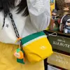 Bolsa transversal bordada color-block estilo japonês, cheia de energia, inspirada em vintage, perfeita para estudantes, feriados, compras e passeios casuais