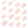 Unhas Vestíveis de Borda Branca Francesa Simples Mais Vendidas Transfronteiriças Unhas Vestíveis Amêndoa Curta Manicure Curva Dourada Unhas Postiças