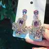 Pendientes de Borla con Forma de Gota de Agua Incrustada con Diamantes Aguja de Plata Estilo Palacio Nicho Versátiles Pendientes de Lujo Ligero Pendientes de Gama Alta Venta al por Mayor