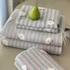 Conjunto de Colcha/Capa de Edredom Estilo Coreano Dupla Face 100% Algodão Conjunto de Três Peças Lavável à Máquina Acolchoado Enchido Lençol Antiderrapante Capa para Tatami Kang