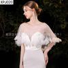 Xale Vestido de Noiva Sem Mangas Cobertura para Braços Viagem de Casamento Fotografia Sessão de Fotos Decoração de Vestido de Noiva Fantasia de Performance Adereço Xale