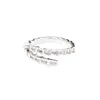 Anillo Abierto con Zirconia Micro-pavimentada en Forma de Serpiente de Gama Alta Europea y Americana Chapado en Oro Simple y Versátil Anillo Personalizado para el Dedo Índice Anillo para Mujer