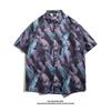 Marca Nueva de Tendencia Transfronteriza Primavera y Verano Camisa de Playa de Manga Corta Estampada Estilo Hong Kong para Hombre Holgada y Versátil Casual Camisa Floral para Pareja