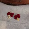 Brincos de Leão Adequados para o Ano Novo, Brincos Festivos Estilo Chinês Vermelho para Mulheres, Atmosfera de Alto Padrão 2025