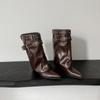 Estación Europea 2026 Otoño/Invierno Estilo Nuevo Botines Vaqueros, Elegantes Botines de Punta Fina, Botas Cortas Retro de Corte Ancho con Tacón Medio y Caña Ancha para Mujer