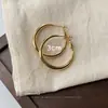 Brincos de Argola Simples Mais Vendidos para Mulheres Verão Argolas Grandes Exageradas Joias para Orelha Leve Luxo Toque de Alto Padrão Argolas com Pino de Prata Joias para Orelha