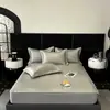 Lujo Ligero Jacquard Carbón Hielo 900D Sábanas Colchonetas Suaves Refrigeradas Clase Amigable con la Piel Transpirable Lavables a Máquina Colchoneta de Seda de Hielo para Dormir Desnudo