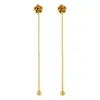 Pendientes de Acero de Titanio con Alambre para Oreja, Diseño de Nicho Estilo Coreano Estilo Ins, Flor de Rosa, Chapados en Oro de 24 Quilates para Pendientes de Moda para Mujer