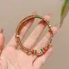 Festival do Barco-Dragão Pulseira de Corda Colorida Estilo Étnico Brocado Song Tecido à Mão Pingente de Franja Fio de Cinco Cores Joia de Mão para Adulto