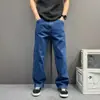 Pantalones casuales negros, fluidos, de pierna recta para hombre, estilo cleanfit, pantalones básicos holgados de pierna ancha, pantalones largos versátiles y que estilizan.