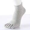Meias de cinco dedos Homens penteado algodão casual confortável mid-toe barco meias cor sólida suor absorvendo meias respiráveis