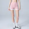Shorts de Yoga Peach com Color Blocking de Cintura Alta Levanta Bumbum Sem Costuras Incômodas, Shorts Esportivos para Corrida, Fitness e Ciclismo, Shorts Femininos de Três Quartos