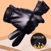 Guantes de Cuero Cálidos para Mujer en Invierno Ciclismo al Aire Libre Forrados de Felpa Engrosados A prueba de Viento e Impermeables Pantalla Táctil Guantes para Motocicleta