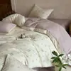 Conjunto de cama de quatro peças jacquard 100% algodão, estilo retrô de alta qualidade dos anos 60, para quarto principal, pode ser usado para dormir sem roupa, capa de edredom, conjunto de três peças