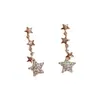Pendientes de Pentagrama Galáctico de Ensueño con un Toque de Lujo Ligero y Gama Alta, Pendientes de Aguja de Plata S925, Dulces y Delicados, Pendientes Versátiles