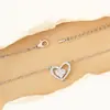 Cadena para Clavícula con Forma de Corazón Dulce Nueva Versión Coreana, Mismo Estilo que la de la Influencer Femenina, Cadena de Cuello con Forma de Corazón de Moda de Lujo Ligero