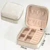 Caja de Joyería Portátil de Doble Capa con Cremallera Caja de Almacenamiento con Espejo de Terciopelo Caja de Joyería con Tapa abatible para Pendientes Pendientes Anillo Almacenamiento Caja de Joyería