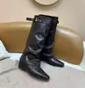 Botas de montar altas de moda europeas y americanas, de punta fina, adelgazantes, versátiles, que aumentan la altura, estilo retro, botas ajustadas, adecuadas para usar tanto en otoño como en invierno.
