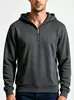 Sudadera con capucha y media cremallera de color liso para hombre al por mayor para Eur
