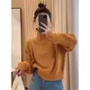 Tricô com Gola Alta e Zíper Parcial Manga Longa Feminino Tricô Espesso Design de Nicho Toque de Luxo Camada Base Roupa Externa Tricô