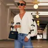 Otoño e Invierno 2025 Nuevo Cardigan de Color Sólido Botón Flor de Mariposa Suéter Casual para Mujer Transfronterizo Europeo y Americano Amazon Wish