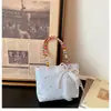 Bolsa de mão doce de moda com estampa de bolinhas e estrelas estilo coreano de alta aparência, bolsa de presente com laço da moda, bolsa tote estilosa