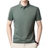 Nueva camiseta polo de verano de poliamida de color liso sin costuras adhesiva para hombre, camiseta fina de manga corta con solapa, la primera generación de pelo