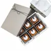 Caja de Empaque para Pastel de Luna de 6 Granos Gris Corazón Helado Caja de Regalo Crujiente de Copo de Nieve Turrón Caja Creativa de Snow Mei Niang Crujiente de Huevo