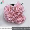 Hortensia francesa de 5 tenedores, pequeña hortensia floral, conjunto de boda, arreglo floral, flor falsa, fondo de hotel, pared decorativa, flor artificial