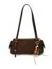 2026 Nova Bolsa Boston com Design de Nicho Textura da Moda Simples Grande Capacidade Camurça Bolsa de Ombro Único Transversal