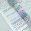 Cinta Momo Transfronteriza Serie Temporada de Flores de Colores Diario Floral Vintage Material para Manualidades Pegatinas Decorativas Reutilizables 8 Diseños para Elegir