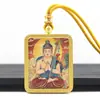 Thangka Dourado Pintado à Mão com os Doze Signos do Zodíaco, Santo Padroeiro de Buda, Samantabhadra, Pingente de Thangka Estável, Colar de Buda Portátil