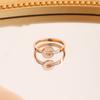 Anillo de Carcasa de Madre Perla Blanca Natural con Letra Redonda de Marca Estilo Japonés y Coreano Anillo de Viento Frío Comida Anillo para Mujeres